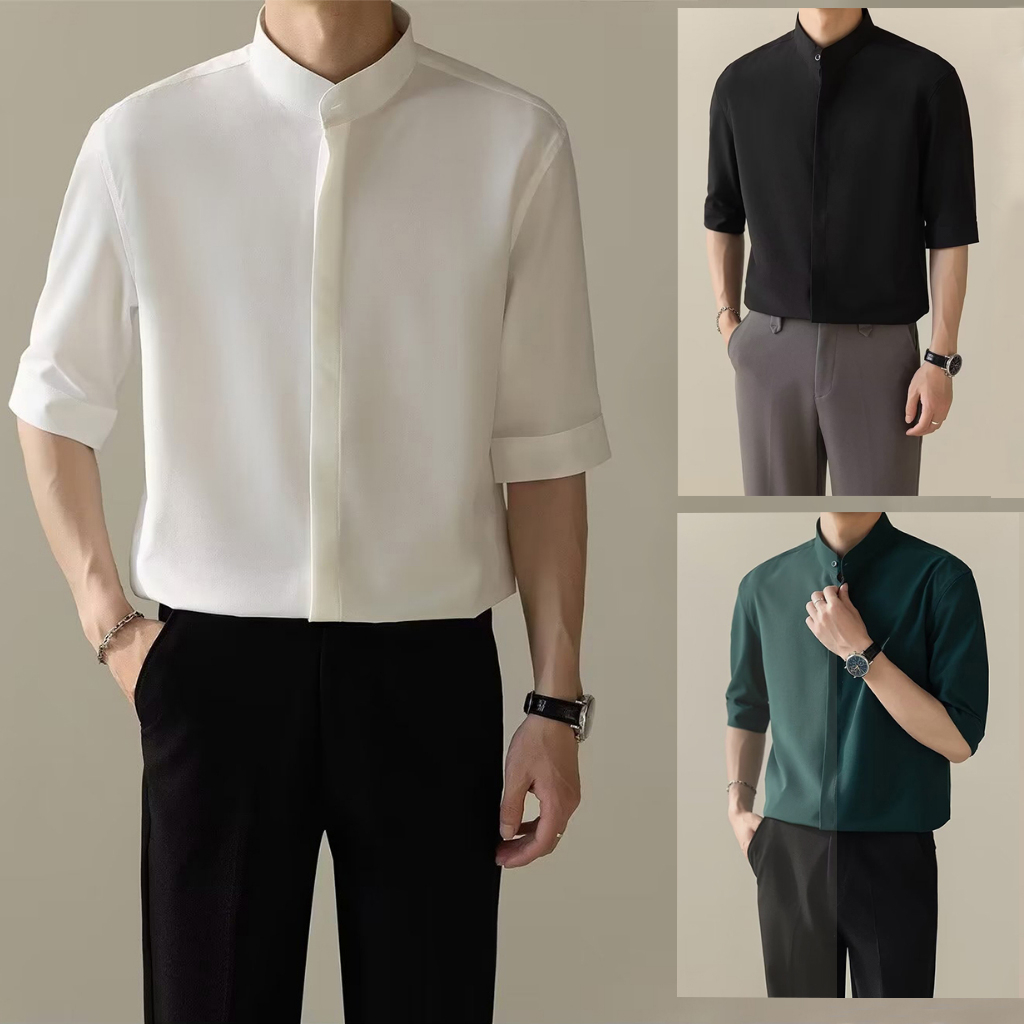 white polo chinese collar