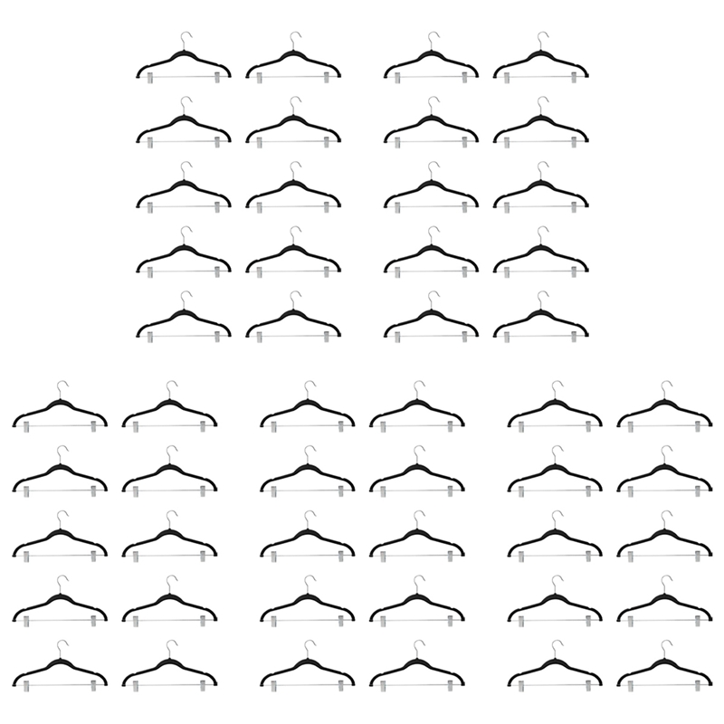 50 Pack Clothes Hangers with Clips Black Velvet Hangers Use for Skirt and Clothes Hanger Pants Hanger Ultra Thin No Slip ราคา  4,492 บาท*ส่งฟรี