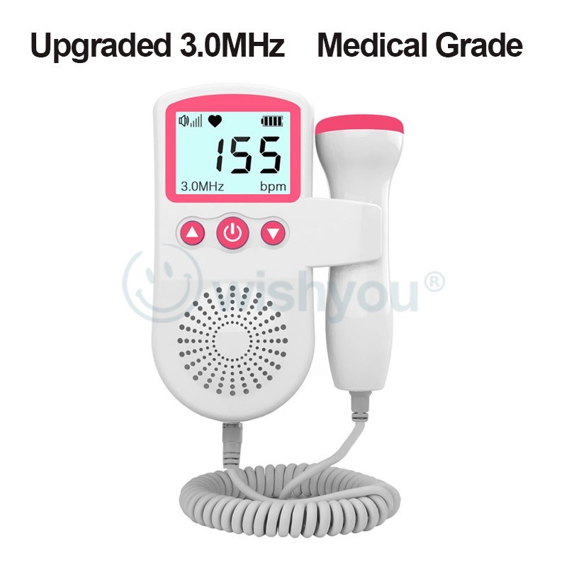 【Fast shipping + COD】Upgraded 3.0MHz Fetal Doppler Baby Heartbeat Detector Monitor Women Home Fetal Rate Detector Baby
