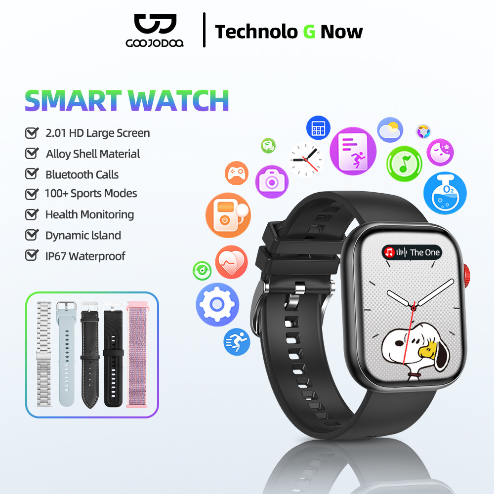 Goojodoq I67 Smart Watch 5 Waterproof Straps Bluetooth Call Health Monitoring Sports Fitness Management