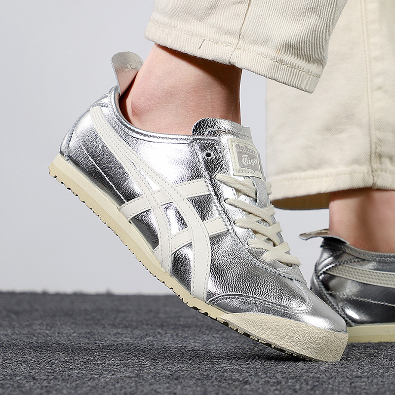 asics tiger silver