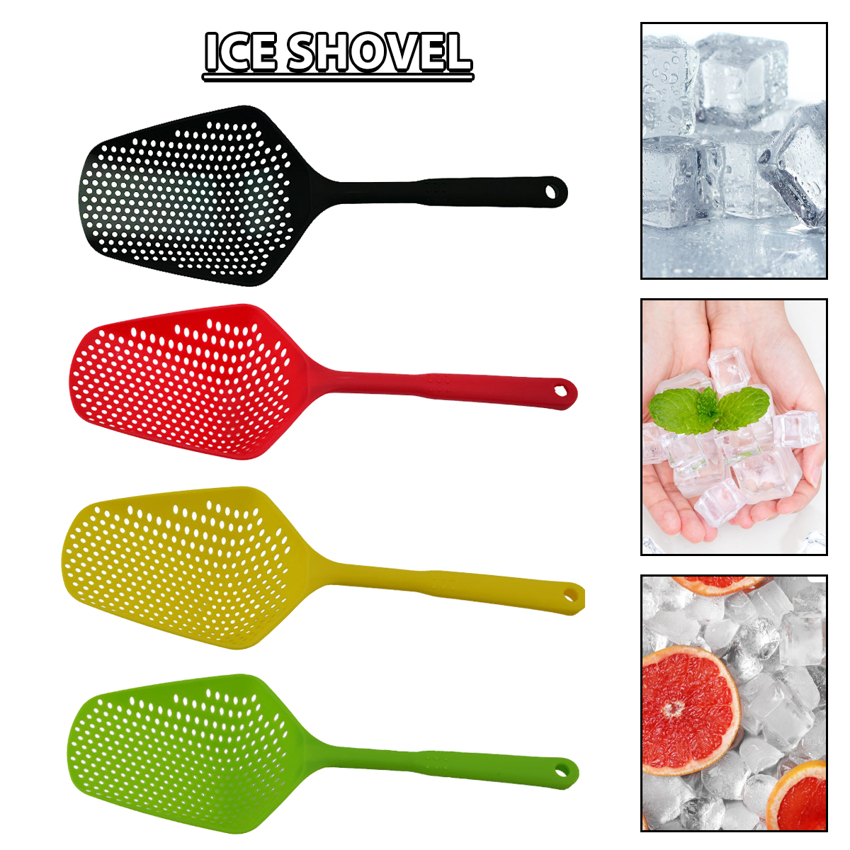 Stiup thực phẩm Scoop rây lọc chao Lọc muỗng có rãnh với xử lý nhựa lọc Skimmer