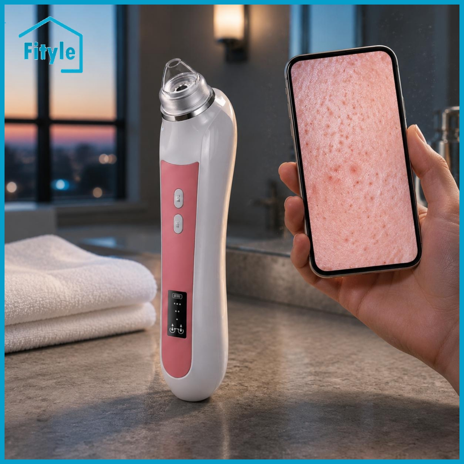 Fityle 20x Magnification Camera Blackhead Remover Interchangeable Tips Mobile Device Blackhead Remover USB Rechargeable Electric Pore Vacuum Stainless Steel ราคา 1,099 บาท*ส่งฟรี
