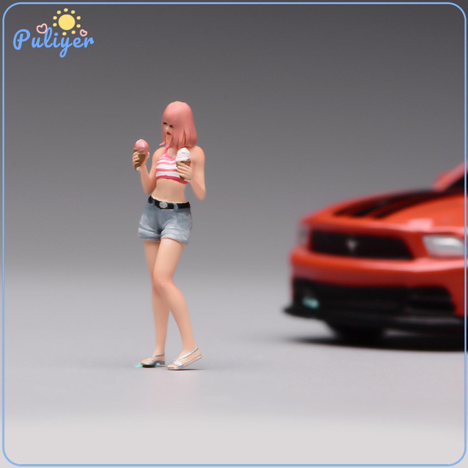 1/64 Girl Figure Model Tiny Female Figurine Collectible Movie Props DIY Diorama Accessory Painted Girl in Denim Shorts ราคา 575 บาท*ส่งฟรี