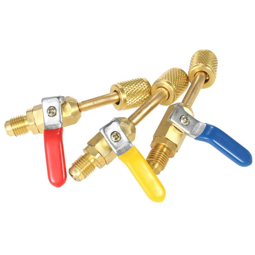 Điều hòa không khí lạnh 3pcs Màu mã hóa R410A R134a đóng van cho AC HVAC lạnh sạc Ống