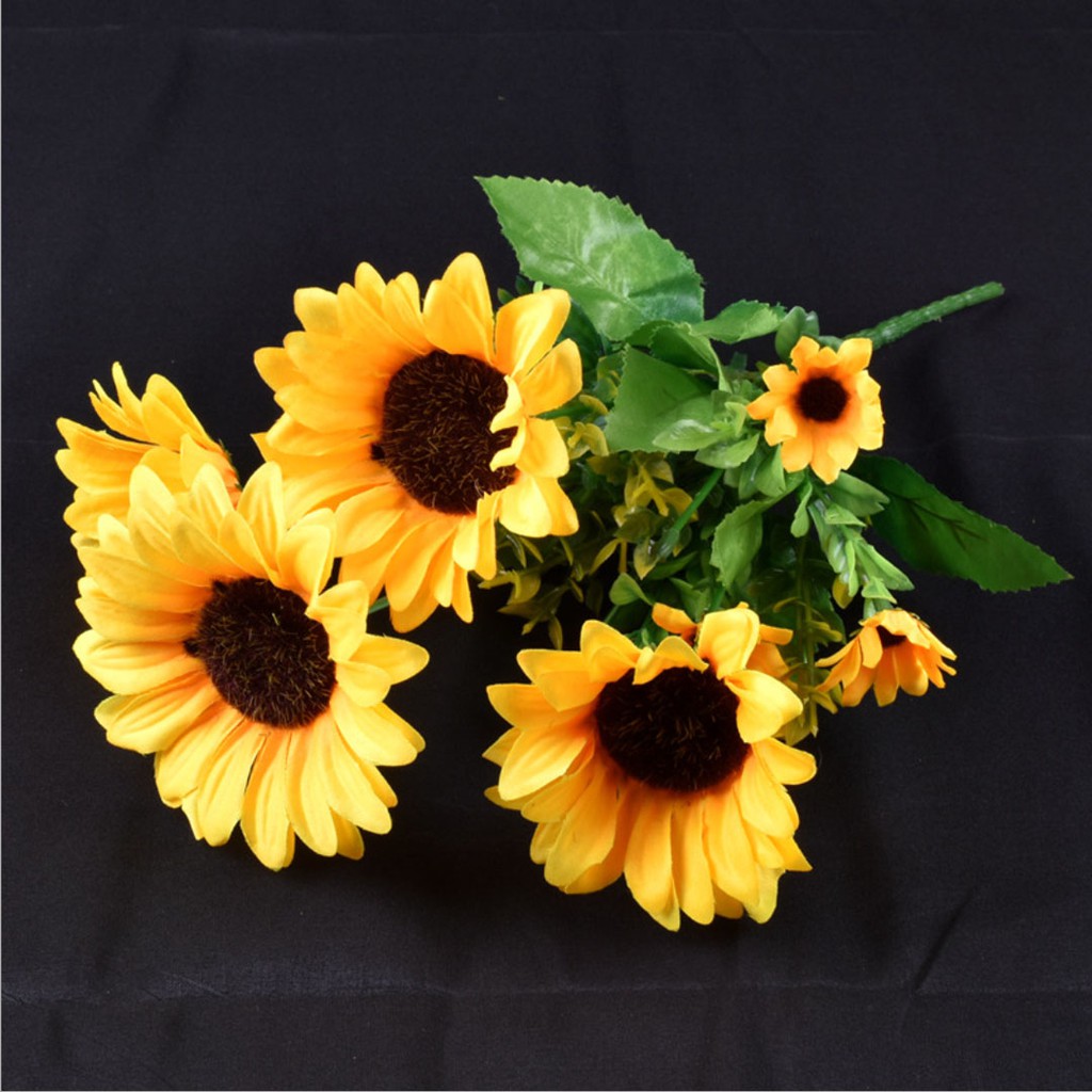 KOREANS BUNGA MATAHARI X4 SUNFLOWER PLASTIK ARTIFICIAL ARTIFISIAL BUNGA HIAS PALSU