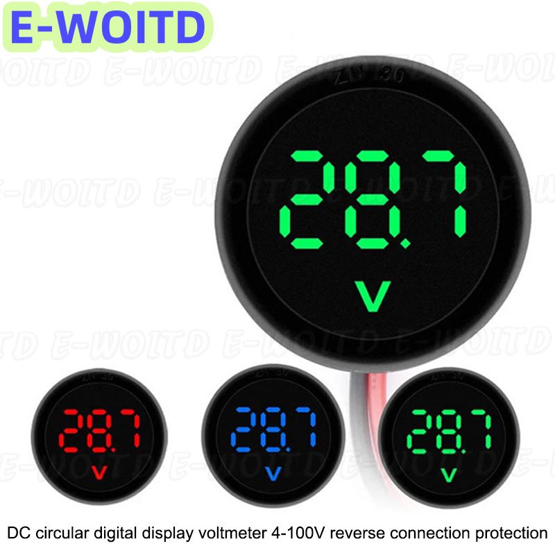 DC 4-100V LED ดิจิตอลแสดงผลรอบสองสายมิเตอร์วัดไฟ DC แรงดันไฟฟ้ารถดิจิตอลเครื่องวัดกระแสไฟฟ้าเครื่องทดสอบเครื่องตรวจจับโวลต์แผงหน้าปัด ราคา 30 บาท*ส่งฟรี