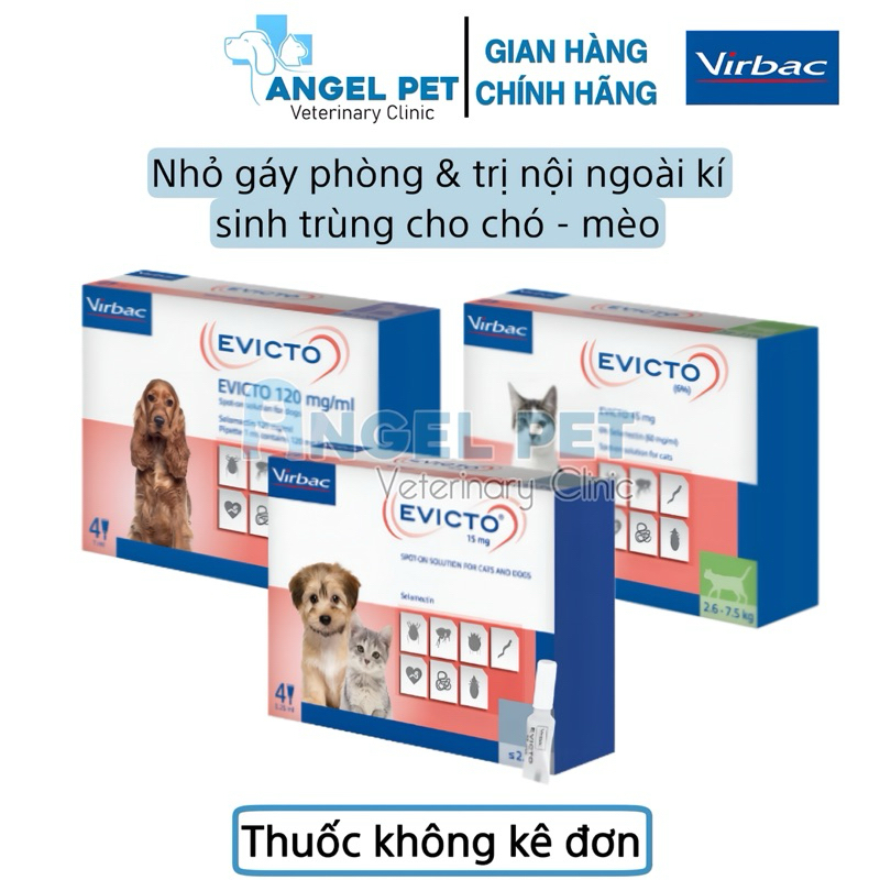 (Lẻ 1 Tuýp) Evicto Nhỏ Gáy Cho Chó Mèo - Giải Pháp Bảo Vệ Toàn Diện, Tạm Biệt Ve
