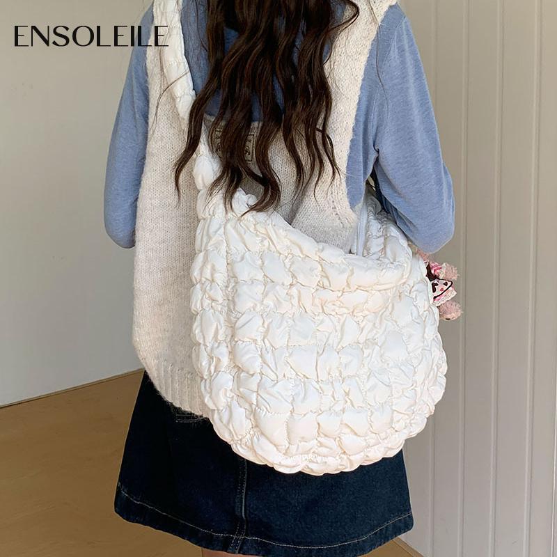Down cotton jacket bag Niche fashion shoulder tote bag Simple and Western Style Cloud Pleated Bag Shoulder crossbody bag
