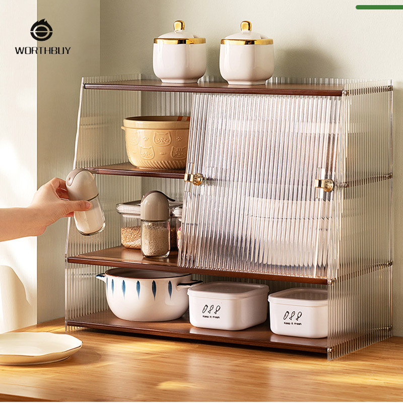 Giá đỡ bếp gia vị món ăn giá lưu trữ lò vi sóng Countertop Nguồn cung cấp nhiều lớp lưu trữ tủ
