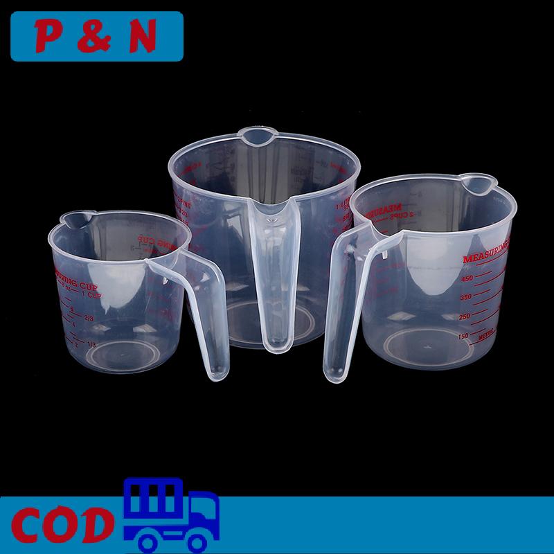 P&N Cốc đo bằng nhựa trong suốt đĩa đo chất lỏng Cân nhựa 250/500/1000ml
