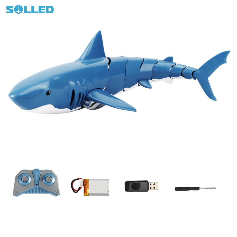 2.4G RC Boat Rechargeable 4CH Realistic Shark-shape Remote Control Ship Summer Water Toys Birthday Gifts For Kids ราคา 445 บาท*ส่งฟรี