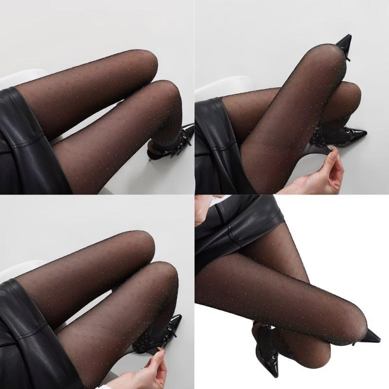 Của phụ nữ mỏng Quần giấy bó pantyhose với đầy màu sắc chấm bi nhỏ mẫu thời trang Hàng dệt kim Phụ kiện cho trang phục và váy
