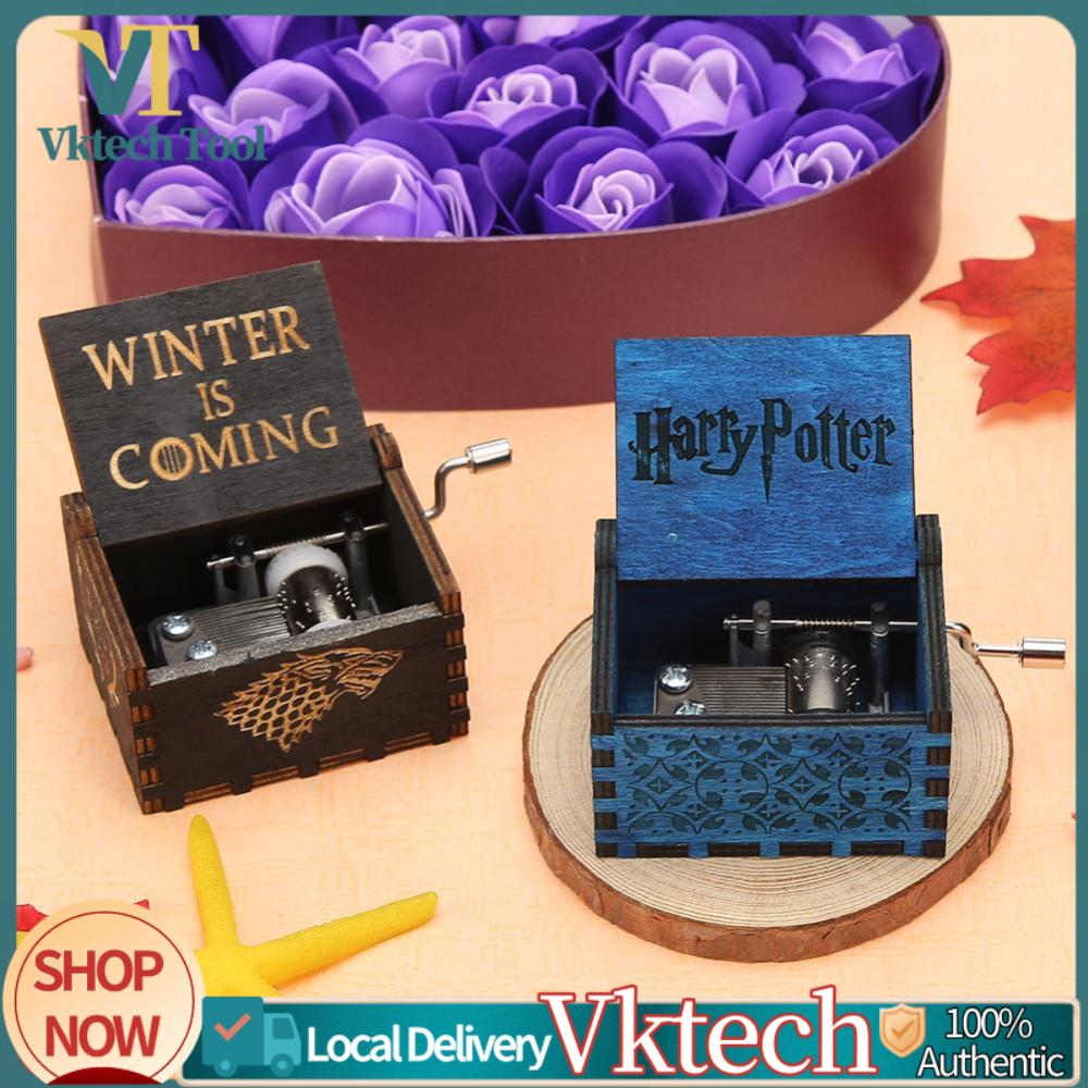 【Fast Delivery】Wooden Vintage Wood Music Box Exquisite Retro Musical Box Creative Manual Fashion for Birthday Christmas Gift for Friends Kids Boys Girls【After Sales Guarantee】 ราคา 89 บาท*ส่งฟรี
