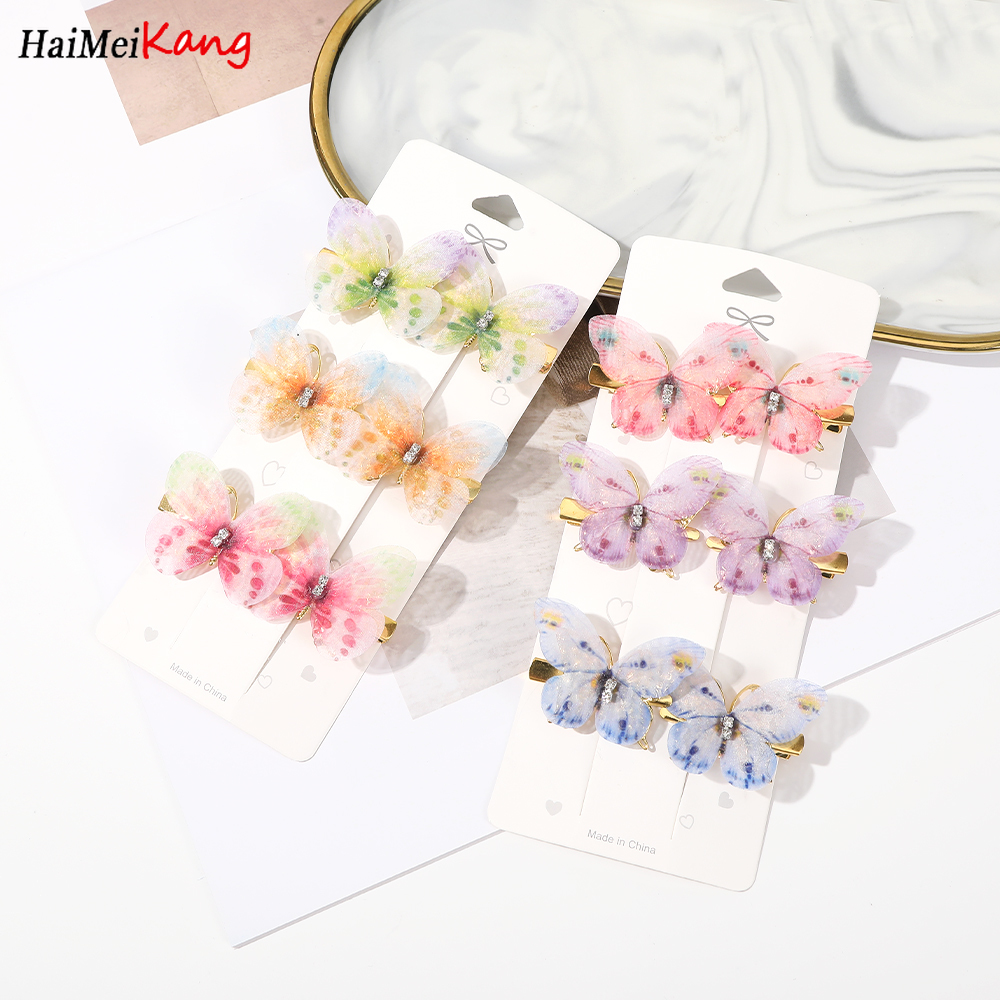 6 cái/bộ Hàn Quốc bướm kẹp tóc cô gái ngọt ngào dễ thương phụ kiện tóc kẹp tóc cho phụ nữ