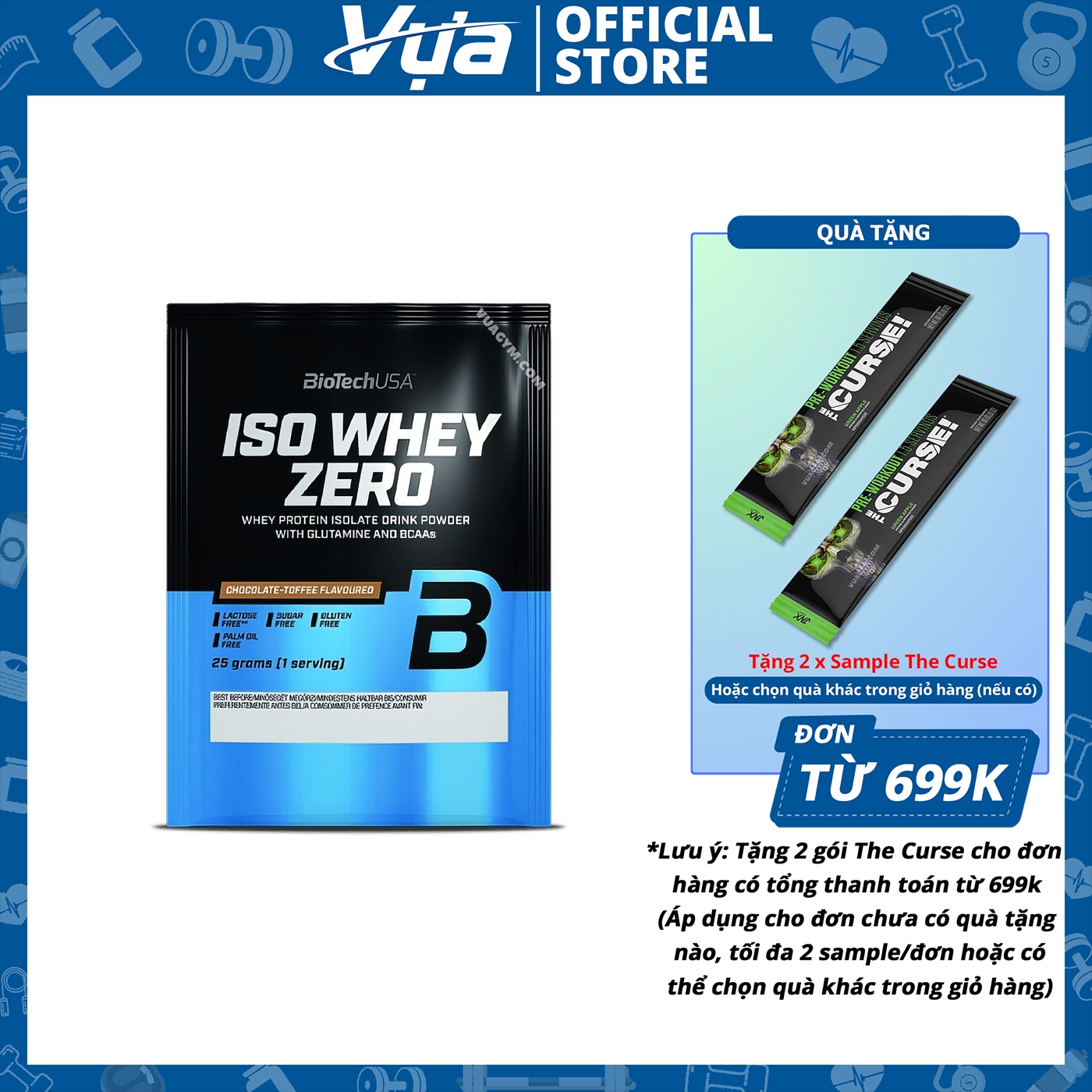 Bột thử mẫu biotechusa - iso whey zero - tăng cơ giảm mỡ, hỗ trợ phục hồi cơ bắp, chính hãng