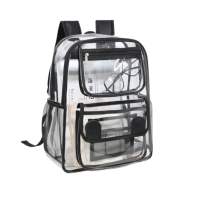 DRESSPLUS MALL Waterproof Transparent Backpack Large Capacity Zipper Outdoor Sport  Bag Casual Knapsack Students School Bag Female/Male
