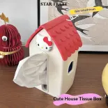 STAR FRUIT Mèo hoạt hình tiểu Hộp đựng khăn giấy lưu trữ máy tính để bàn xe phòng khách sáng tạo chống nước hộp rút khăn giấy đa năng