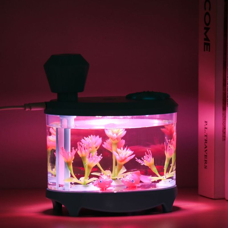 BGTDWU Sáng tạo Đèn ngủ USB Sáng Xịt thơm Bể cá Máy giữ ẩm Đèn bể cá Máy lọc không khí