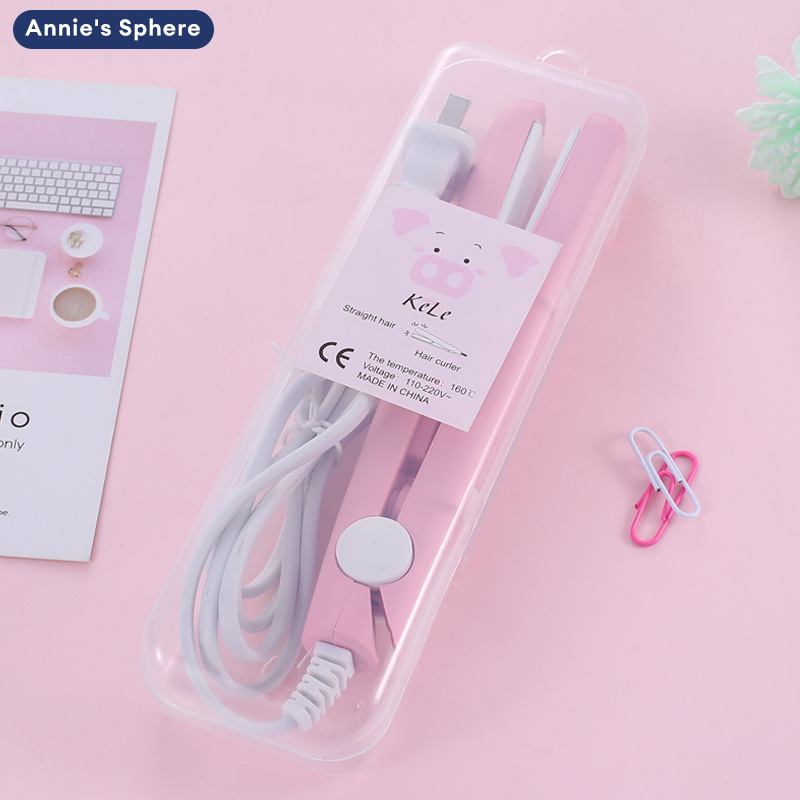Annie's Sphere Mini Hair Straightener & Curler 2-in-1 Ceramic Plate Styler for Smooth and Wavy Hair with Fast Heating and Portable Design