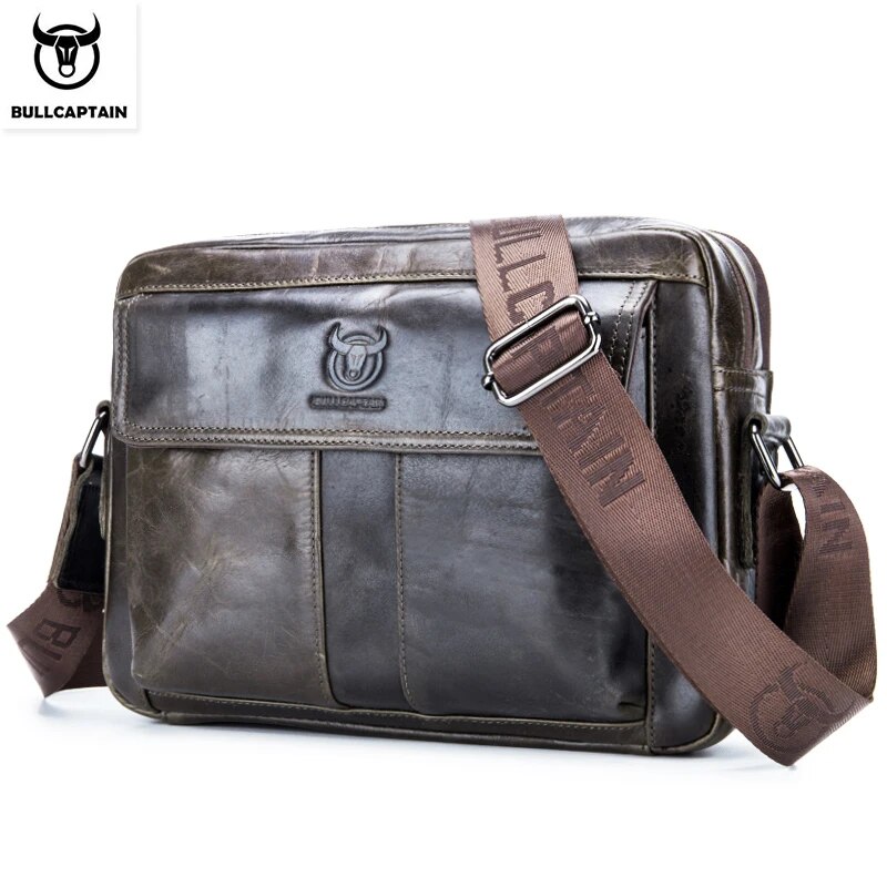ZZOOI BULLCAPTAIN Men's Shoulder Bag Head Layer Cowhide Messenger Bag Sports And Leisure Large-Capacity Leather 10 Inch Ipad Handbag ราคา 1,298 บาท*ส่งฟรี