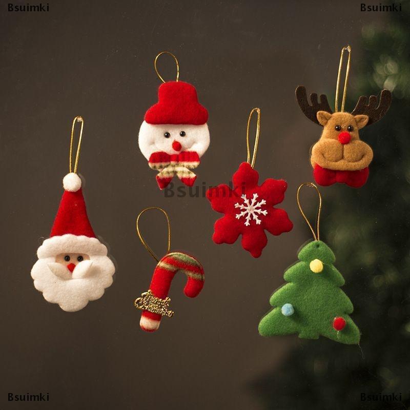 [COD] Bsuimki 6Pcs Cây Giáng Sinh Trang Trí Phụ Kiện Giáng Sinh Trang Trí Cảm Thấy Vải Nhỏ Người Tuyết Người Cao Tuổi Mặt Dây Chuyền Cây Hàng Đầu Sao