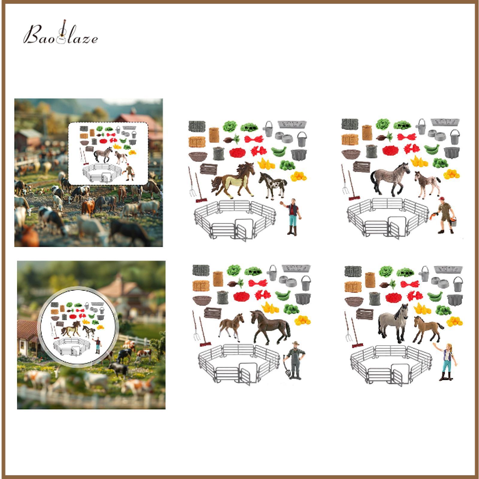 Horse Stable Playset Realistic Farm Animals Pretend Play Barn Boys and Girls Kids 3 4 5 6 7 Year Old Party Supplies ราคา 480 บาท*ส่งฟรี