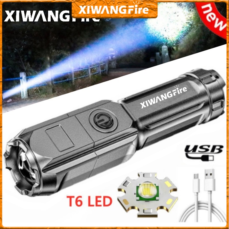 Xiwangfire Đèn Pin Siêu Sáng Chống Thấm Nước Có Thể Sạc Lại Tiện Dụng