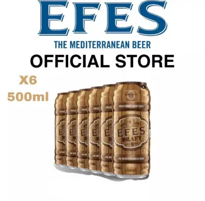 EFES Mediterranean Draft Beer Can 500ml X 6 (BB : 9 March 2022)