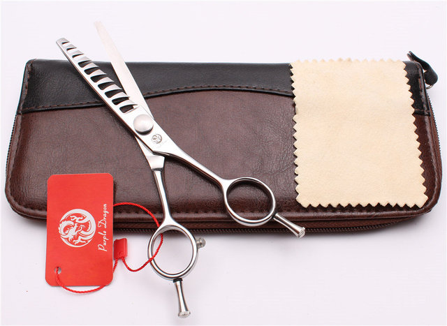【Fast and Reliable Shipping】 6 17.5cm Jp 440c Purple Dragon Human Hair Scissors Hairdressing Thinning Shears 10 Teeth 40% Thinning Rate Styling Tools Z2006 - 9