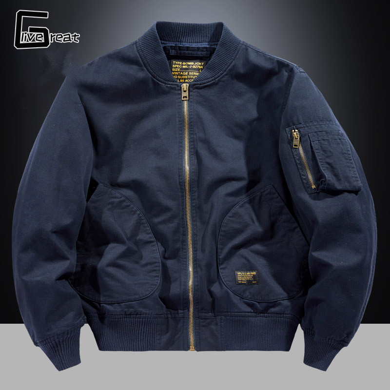 Men's short loose large size workwear baseball uniform Thin zippered hooded jacket