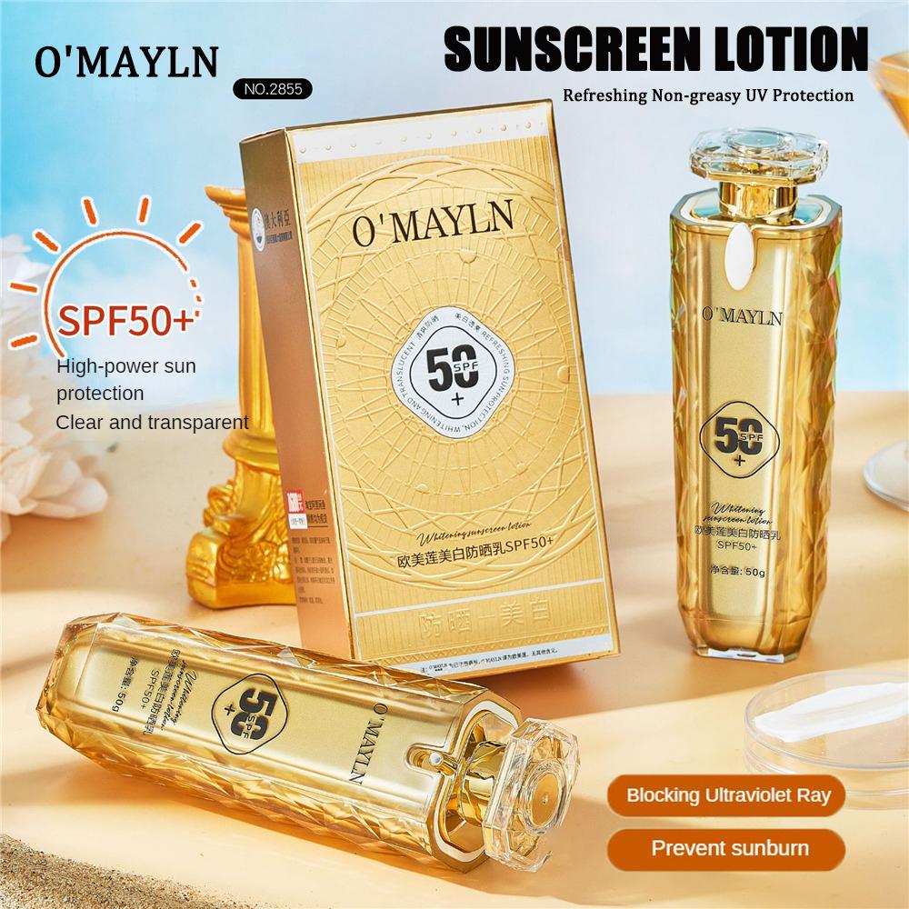 O'MAYLN Sunscreen SPF50+ Summer Outdoor Moisturizing Sunblock Repair Facial Skin Protection UV Body Refreshing Isolation Sun Cream Non-greasy Skin Care 