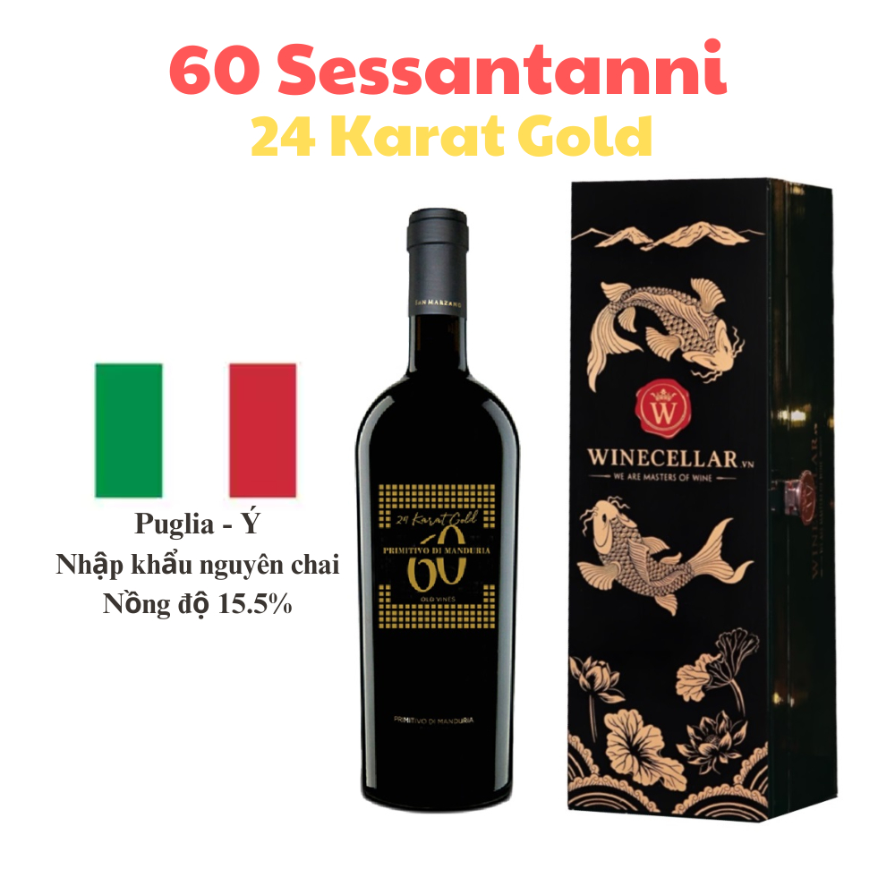 Italian Wine 60 Sessantanni Limited Edition 24 Karat Gold - the Best Wine