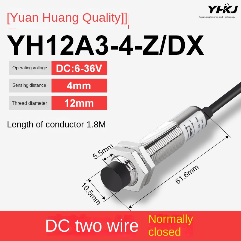 Cảm Biến Tiệm Cận M12 YH12A3-4-Z DX | Điện Áp Đa Dạng, NPN/PNP, Thường Mở/Thường Đóng, Cảm Biến Kim Loại Điện Cảm - LJ12A3-4-Z/BX