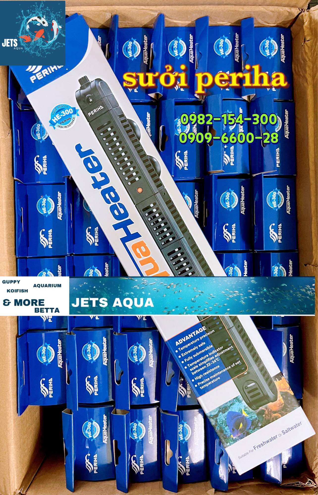 Sưởi periha chống bỏng - sưởi bể cá chất lượng cao he / hb 100w 200w-300w-500w - he / hb series