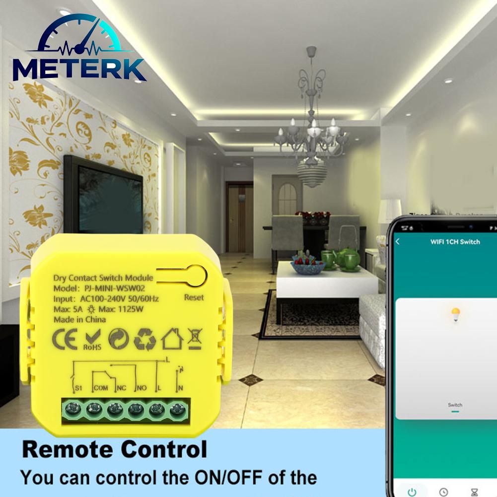Meterk หน้าสัมผัสแบบแห้งโมดูลสวิตช์รีเลย์การเชื่อมต่อ 2.4GHz ขนาดกะทัดรัดการควบคุมเสียงของแอปการจัดการหลายโมดูลสวิตช์รีเลย์ WiFi สำหรับระบบชลประทาน ราคา 304 บาท*ส่งฟรี