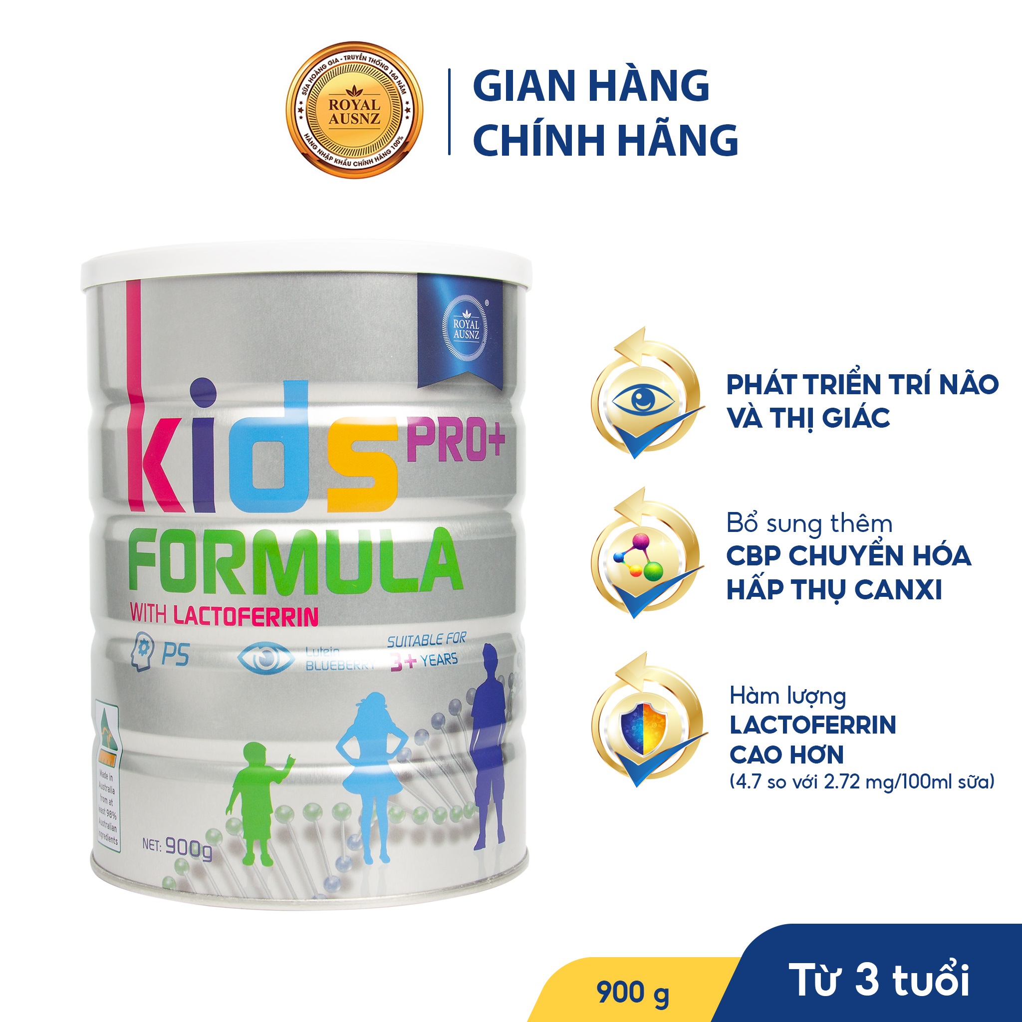 Sữa Hoàng Gia Úc ROYAL AUSNZ Kids Pro+ Formula With Lactoferrin Bổ Sung