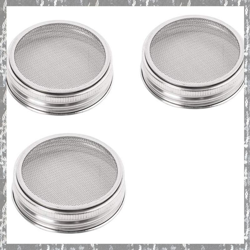 (TEBM) Set Of 3 Stainless Steel Sprouting Jar Lid Kit For Superb Ventilation Fit For Wide Mouth Mason Jars Canning Jars For Making Organic Sprout Seeds In Your House/Kitchen