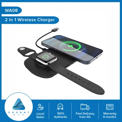 2 In 1 Wireless Charger Fast Charging Qi Certified Compatible With Samsung Huawei Apple iPhone iWatch Airpods WA08