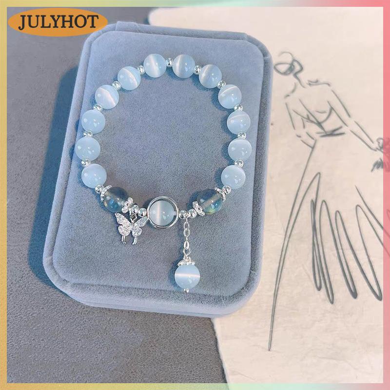 JULYHOT Hàn Quốc thời trang giả Opal Vòng đeo tay đơn giản Mặt Dây Chuyền Vòng đeo tay Ins Moonstone pha lê hạt mặt trăng mặt dây chuyền Vòng đeo tay đồ trang sức quà tặng