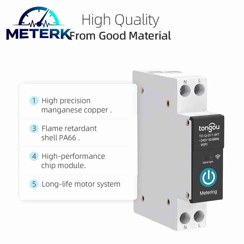 Meterk Tuya WiFi เบรกเกอร์อัจฉริยะ รีโมทไร้สาย สวิตช์ควบคุม โทรศัพท์มือถือ APP รีโมท การดู บ้านอัจฉริยะ เบรกเกอร์จับเวลา นับถอยหลัง โหมดจับเวลา LOOP พร้อมการวัดแสงที่เข้ากันได้กับ ราคา 919 บาท*ส่งฟรี