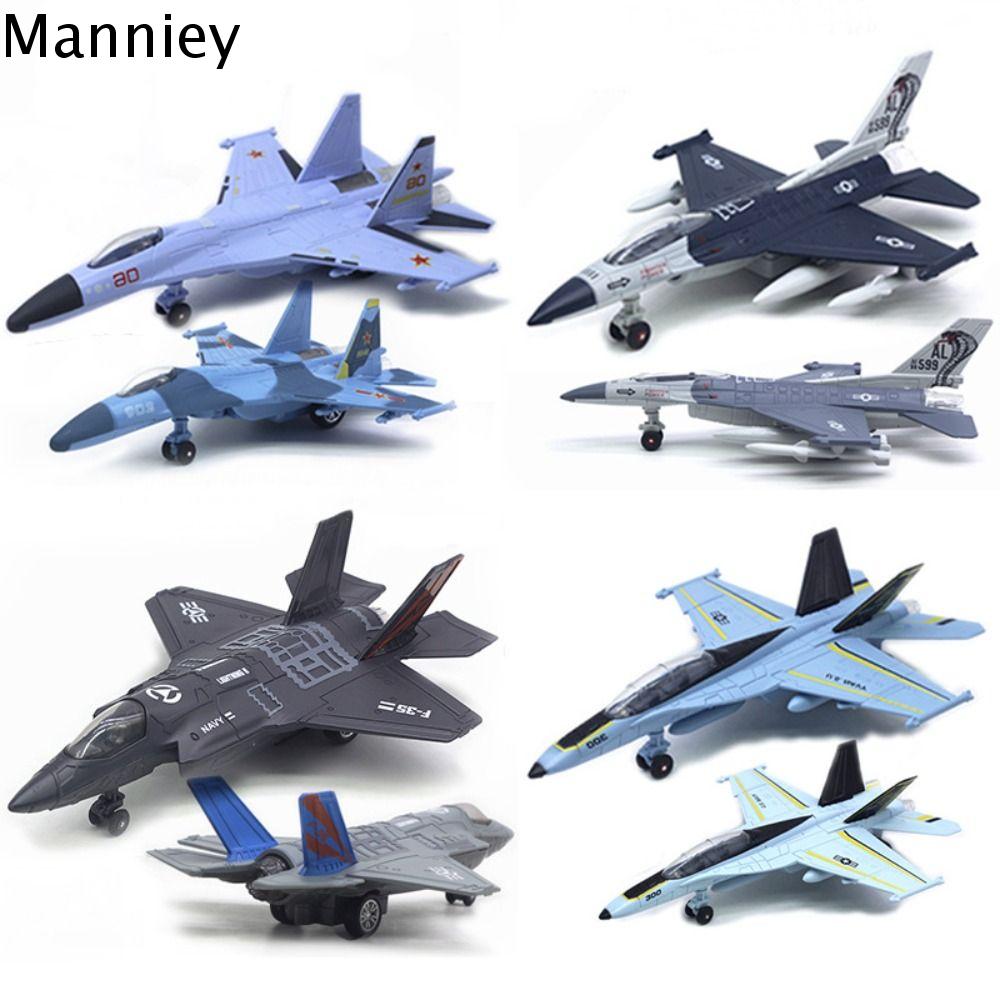MANNIEY Đúc khuôn Đồ chơi máy bay chiến đấu Kéo lùi  đi Với âm thanh nhẹ Mô hình máy bay aviao Trang trí  bàn F16 F22 F35 Đồ chơi máy bay phản lực Quà Tặng bé trai