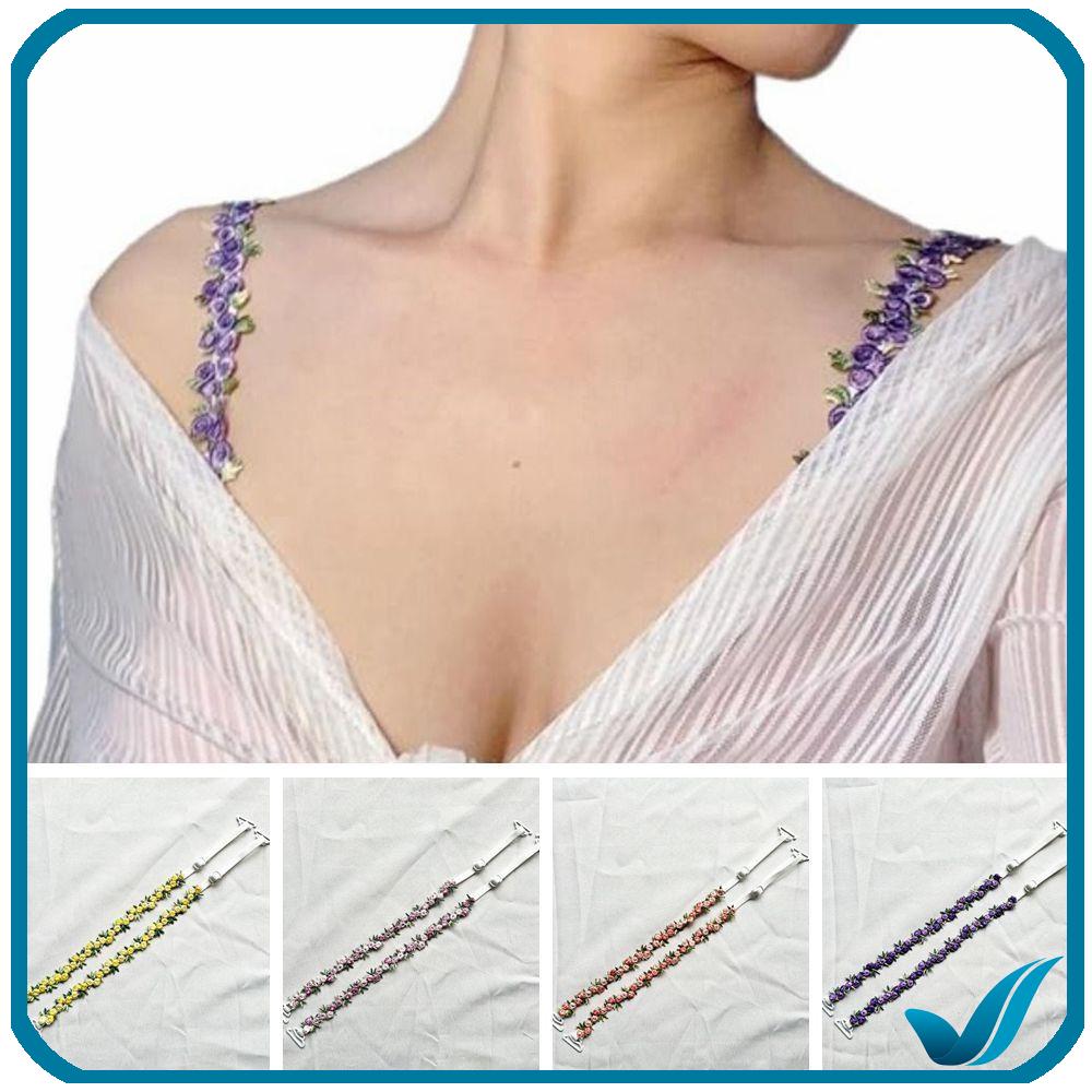 WAY2TOP Ren Dây áo ngực hoa Polyester Có thể tháo rời Thắt lưng vai hoa Quà tặng sáng tạo Chống trượ