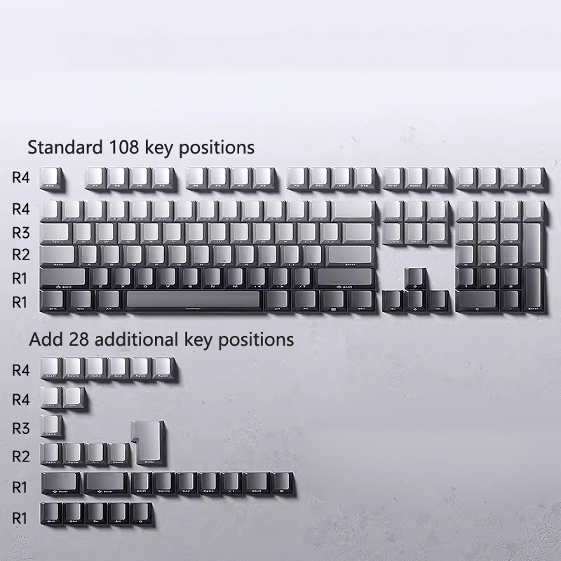 KAIMEIDI Keycaps Gradient khắc bên kaimeidi, trọn bộ nhỏ vật liệu PBT, chiều cao Nhà máy ban đầu thích ứng với 68/75/81/87/98