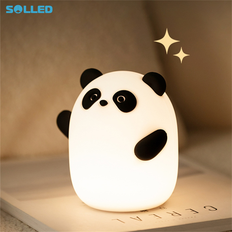 Led Panda đèn ban đêm với 3 độ sáng USB có thể điều chỉnh được Cáp sạc Led cảm ứng bedhead ánh sáng cho phòng ngủ phòng khách