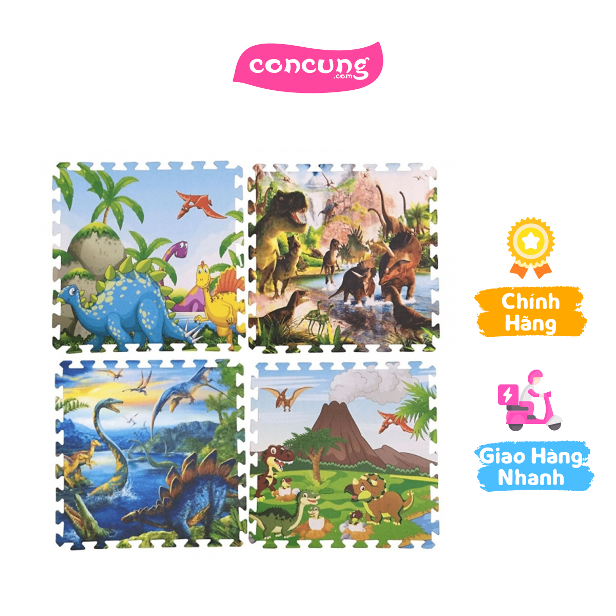 Thảm xốp cao cấp hình khủng long (60x60cm 4 miếng)