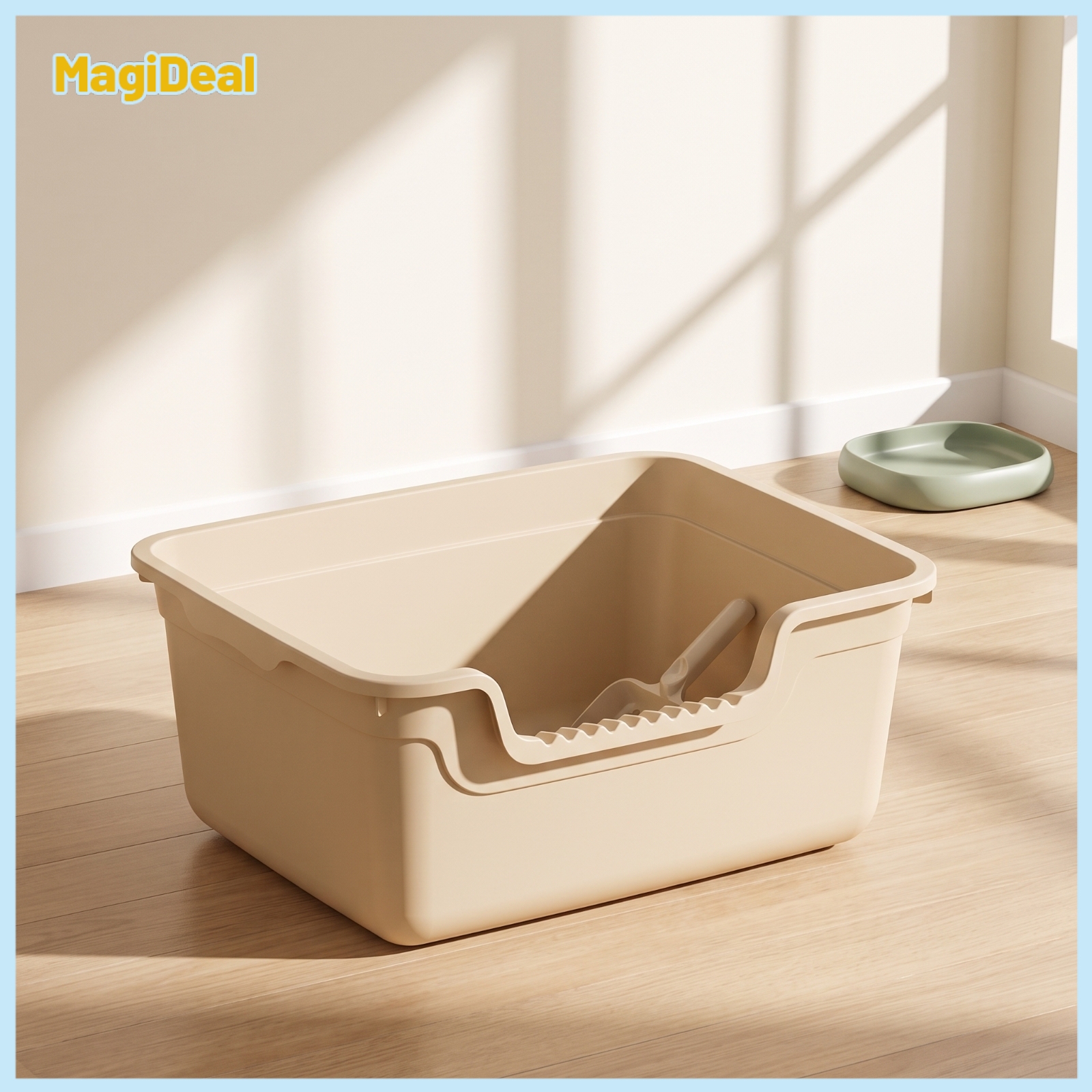 MagiDeal Easy-Access Open Top Cat Litter Box Large Cat Litter Box with High Sides Matte Finish Long-Lasting for Kittens ราคา 2,210 บาท*ส่งฟรี
