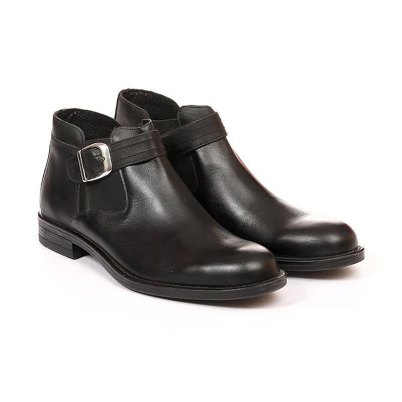 Mavrik By SERVIS M-MV-0250031-Leather Buckled Chelsea Boots For Men - Shoes For Men