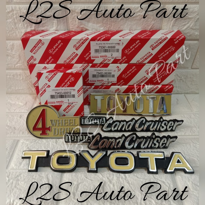 EMBLEM TOYOTA LANDCRUISER SET 5PC HARTOP 2F FJ40 BJ40 -DAANSHOP5 Harga 623,000 rupiah*Gratis Ongkir