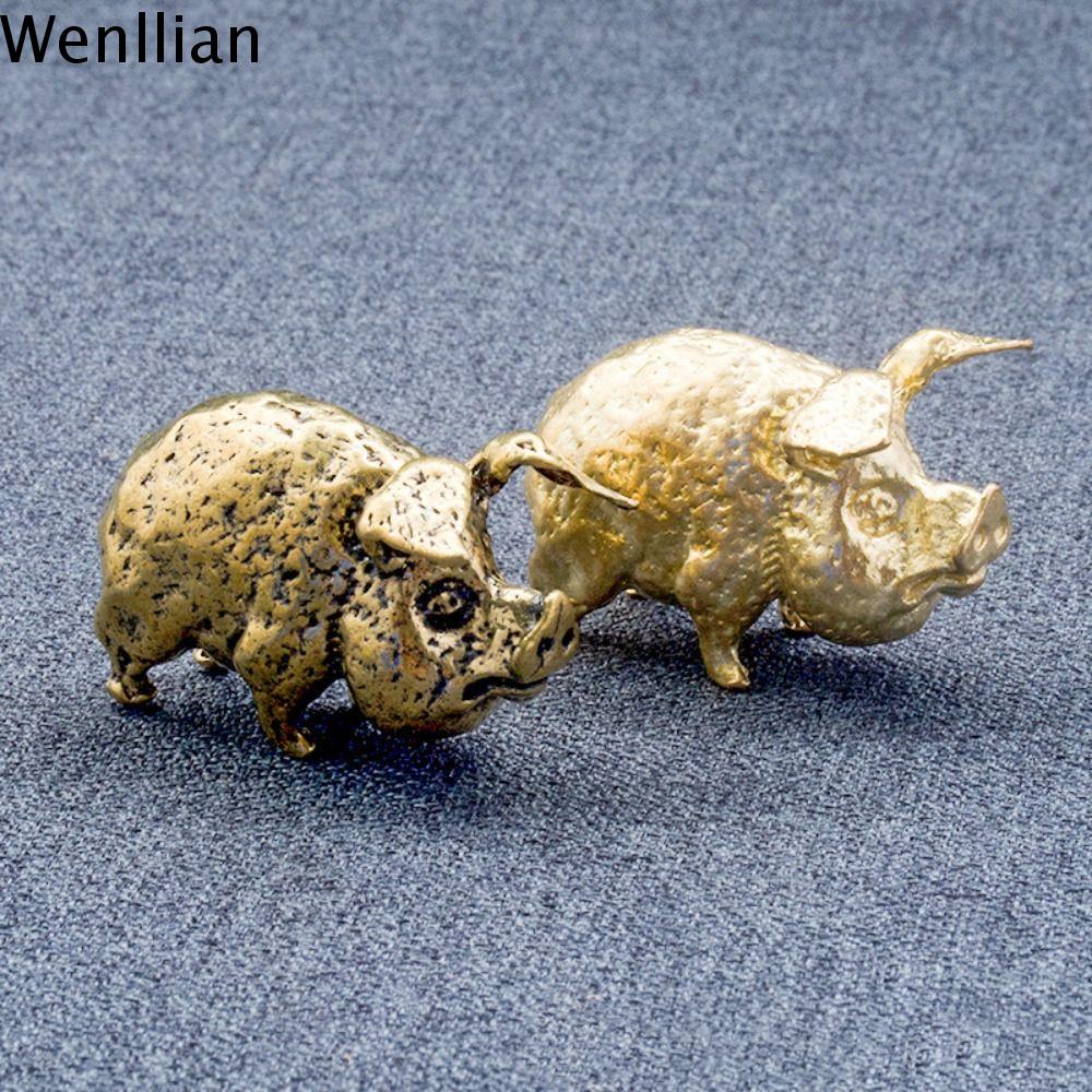 WENLLIAN Đồng Tượng lợn bay Đồ cổ Hoài cổ Mô hình động vật Đồ trang trí bàn Sáng Tạo Bức tượng động vật Văn phòng